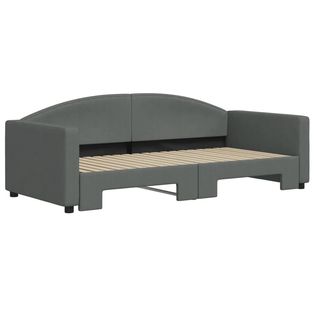 Divano letto | Sof¨¤ letto | Letto singolo Estraibile Grigio Scuro 90x190cm Tessuto