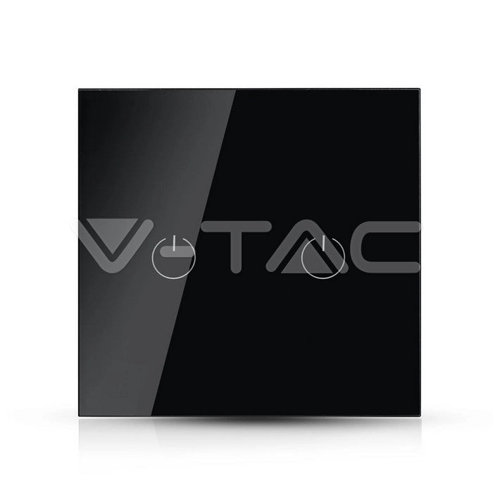 Interruttore Touch WiFi 2 Vie Compatibile con Amazon Alexa e Google Home Nero – V-TAC – VT-8424-M-N