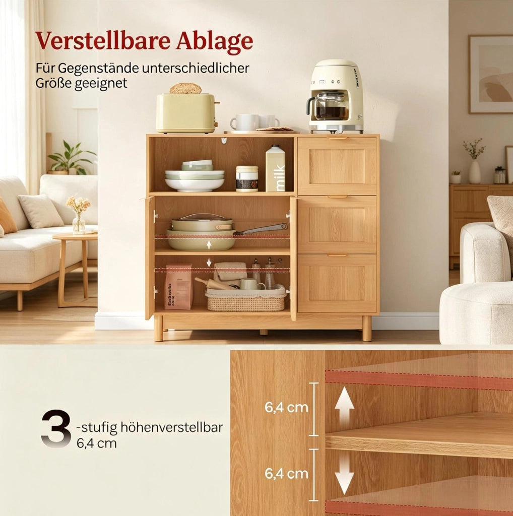 Credenza da cucina 90x35x80 cm effetto legno