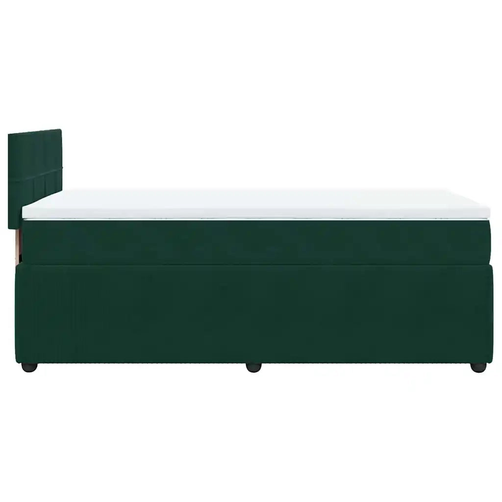 Giroletto a Molle con Materasso Verde Scuro 80x200 cm Velluto 3287599