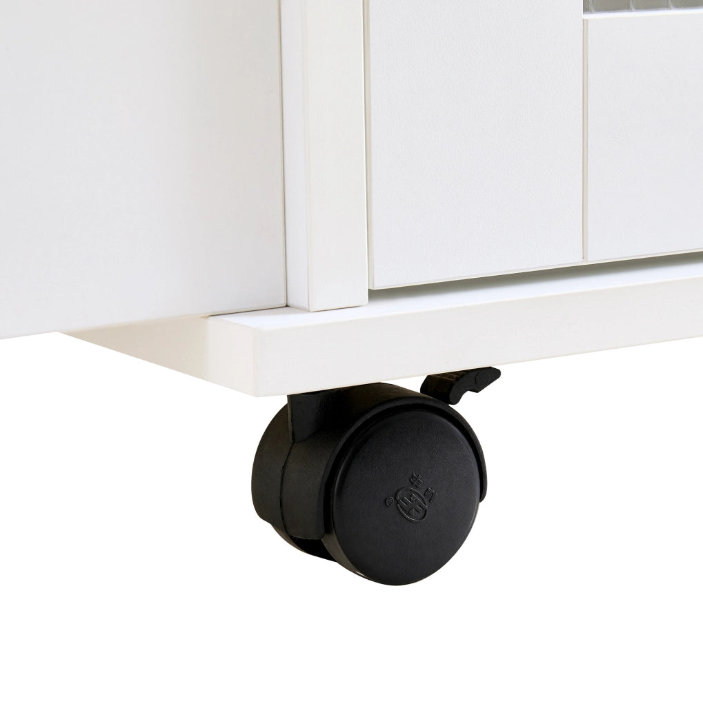 ISOLA CUCINA con piano ribaltabile 110 cm bianca e naturale