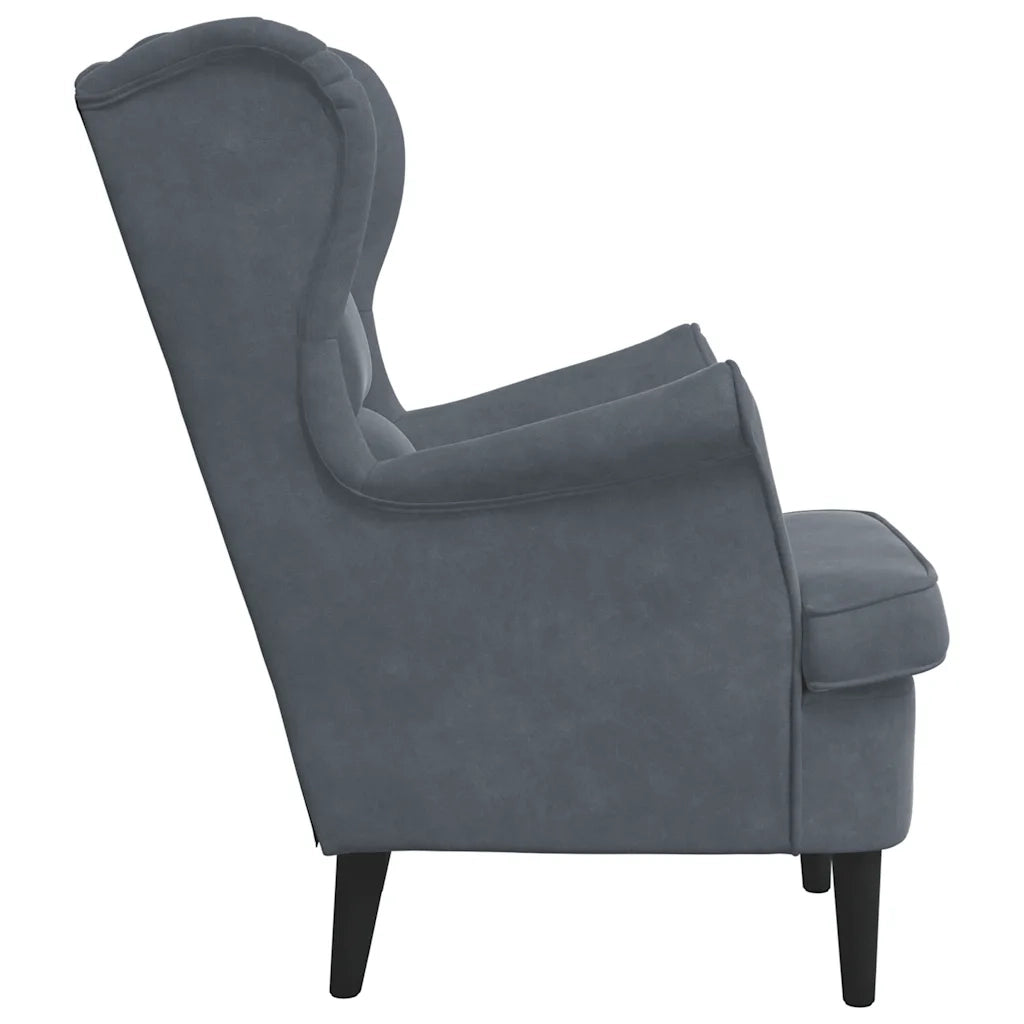 Poltrona Grigio Scuro Velluto 324060