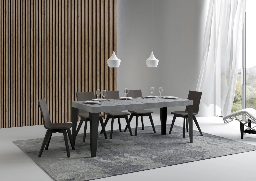 Tavolo allungabile 90x130/234 cm Flaris Premium Cemento telaio Antracite