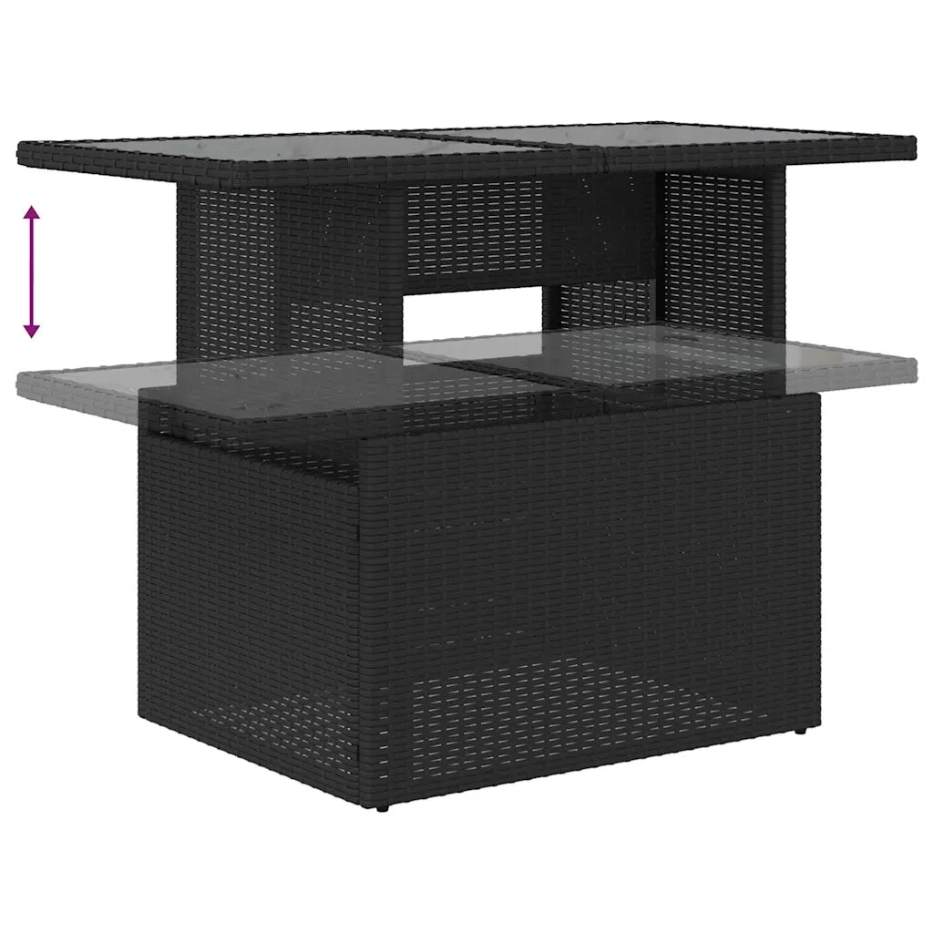 Set Divano da Giardino 5 pcs Nero e crema polyrattan 3348903