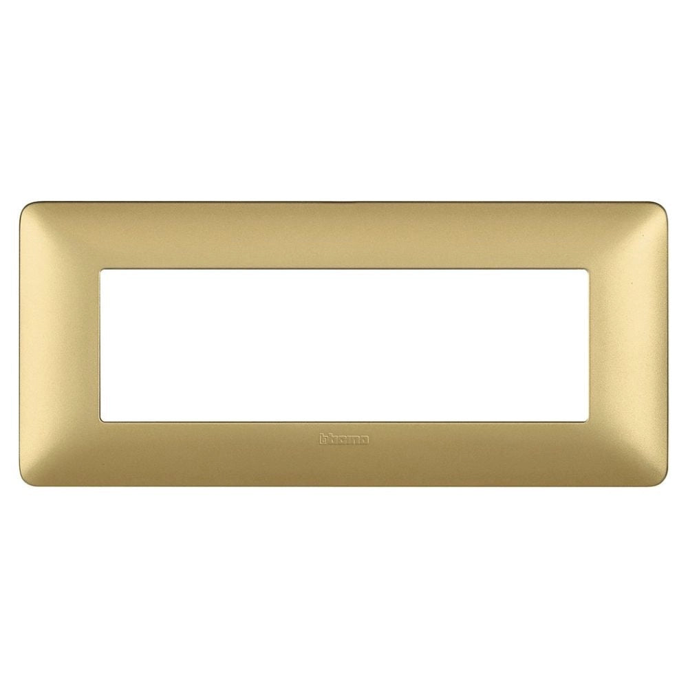 Bticino matix placca 6 posti tecnopolimero colorata am4806 *** colore oro gold, confezione 1