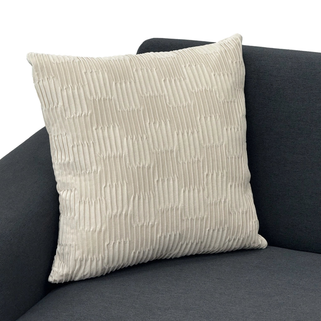 Divano 2 posti 172 cm in tessuto 100% poliestere grigio scuro con piedi in metallo