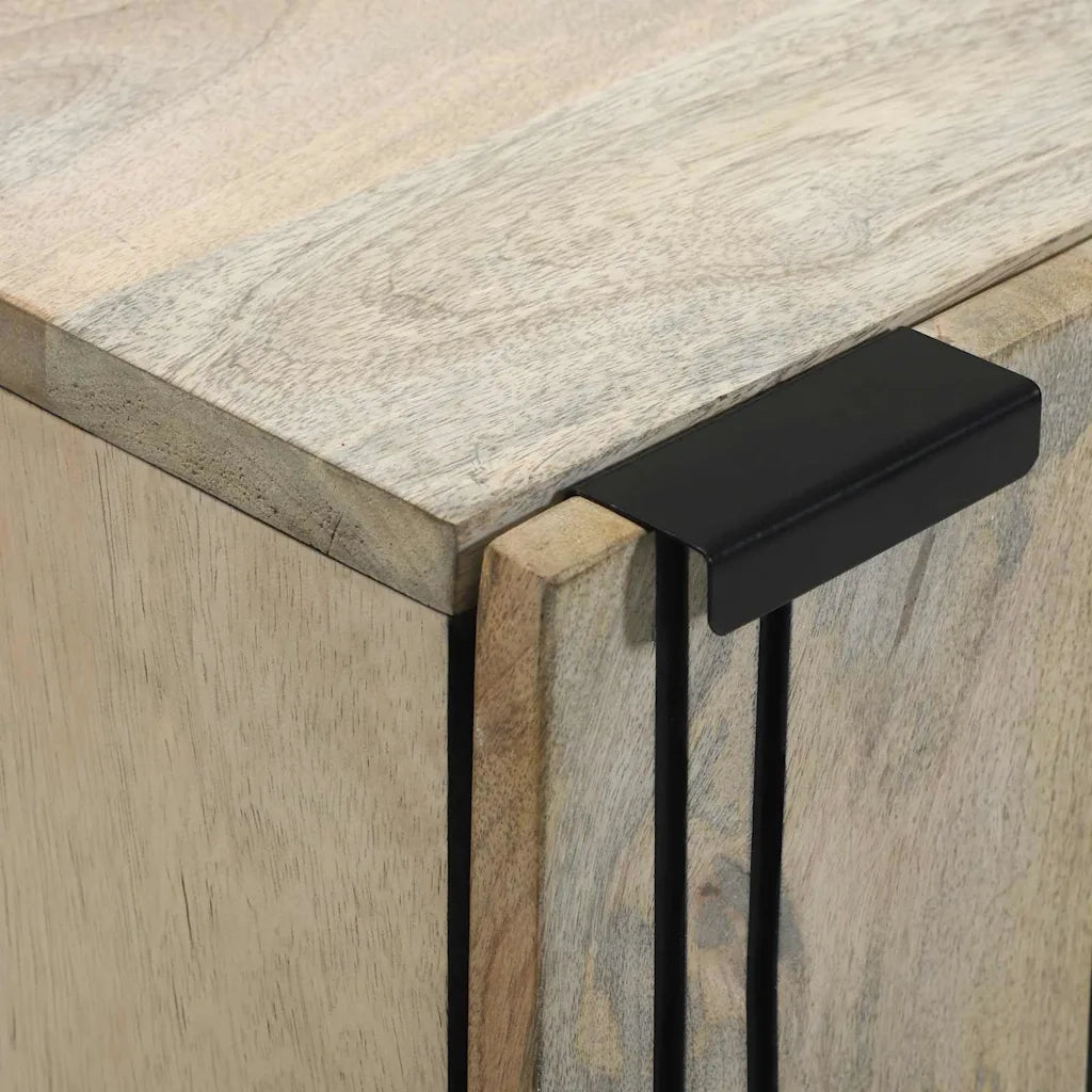 Sideboard Bianco 40 x 33 x 75 cm legno massello di mango 4017996