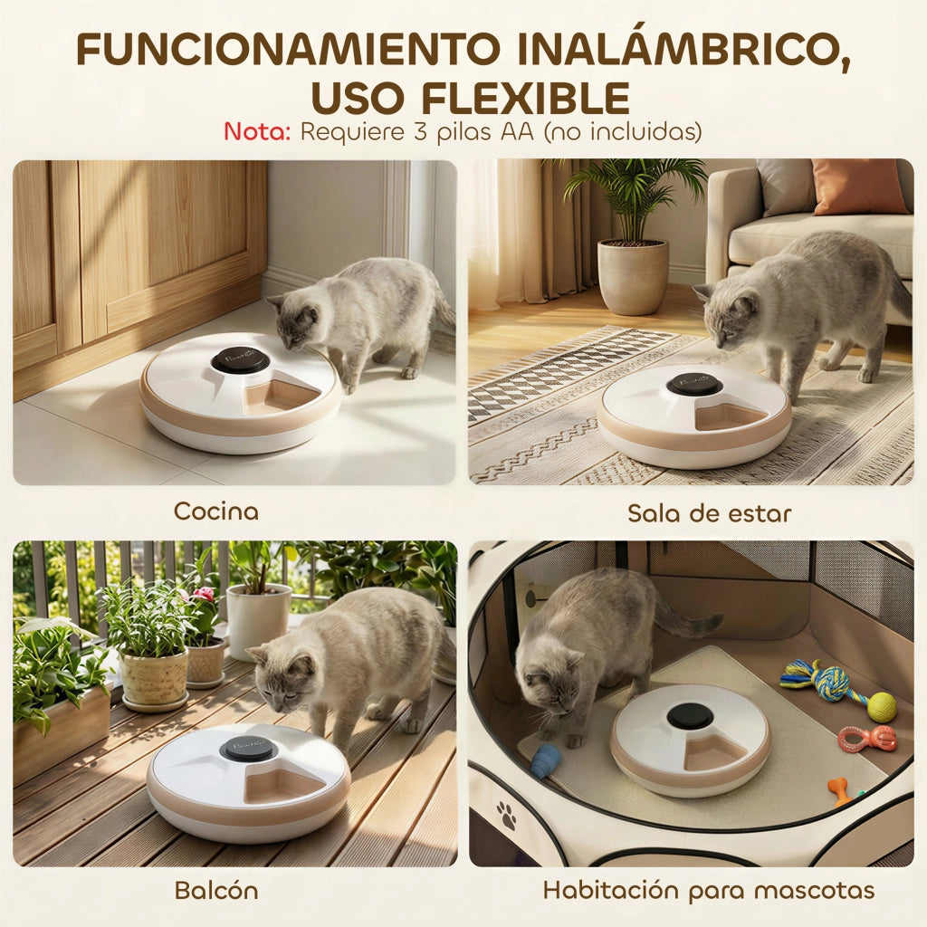 Alimentatore Automatico per Gatti e Cani ¨C zephmum ¨C 6 Ciotole con Timer e Display LED