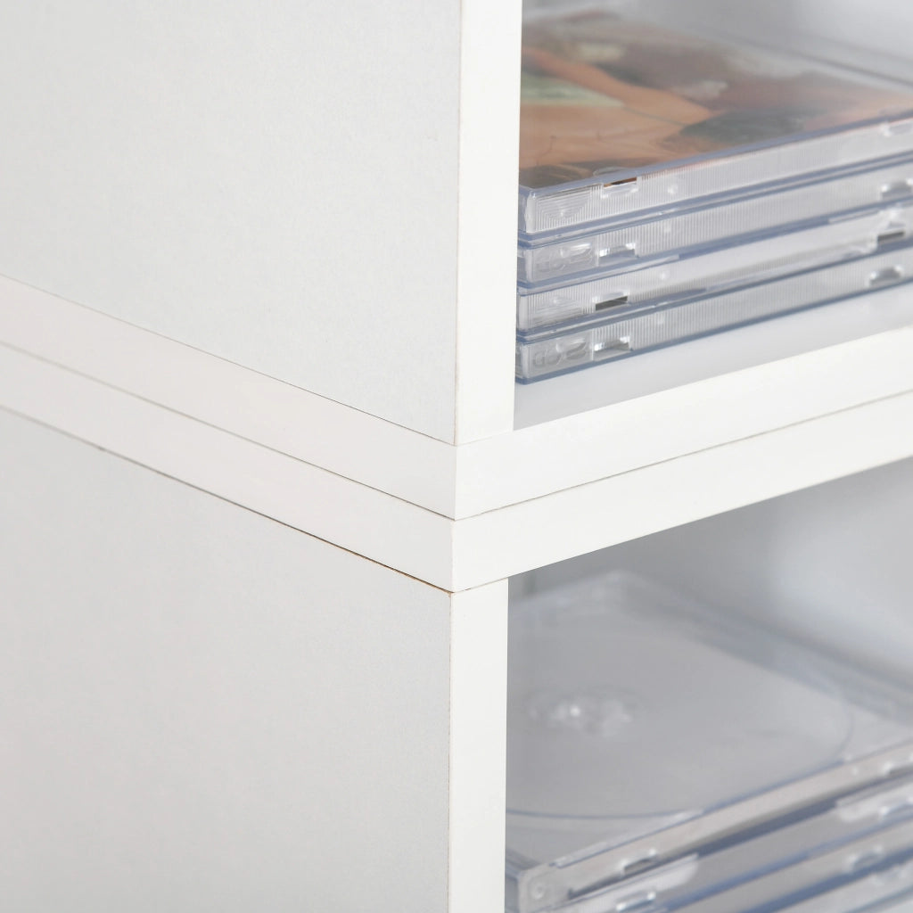 Armadio per CD e DVD con 12 compartimenti ¨C Minimal ¨C 21x19x88 cm bianco