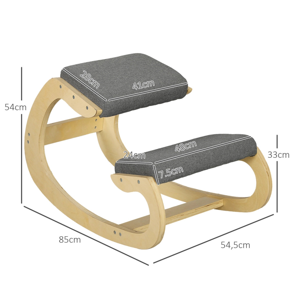 Sedia ergonomica inginocchiata oscillante grigia