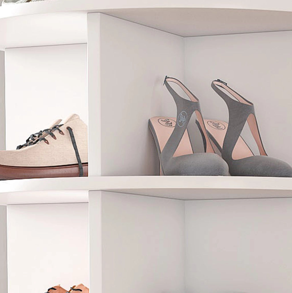 Scarpiera girevole a 7 livelli 360° per fino a 28 paia di scarpe in PVC bianco HOMVRA