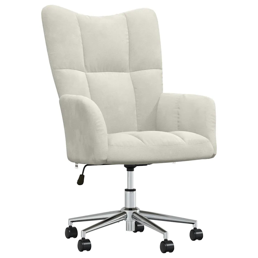 Poltrona | Sedia Relax Bianco Crema Velluto