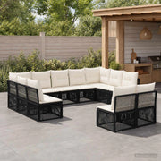 Set Divano da Giardino 11 pz Nero polyrattan 3434374