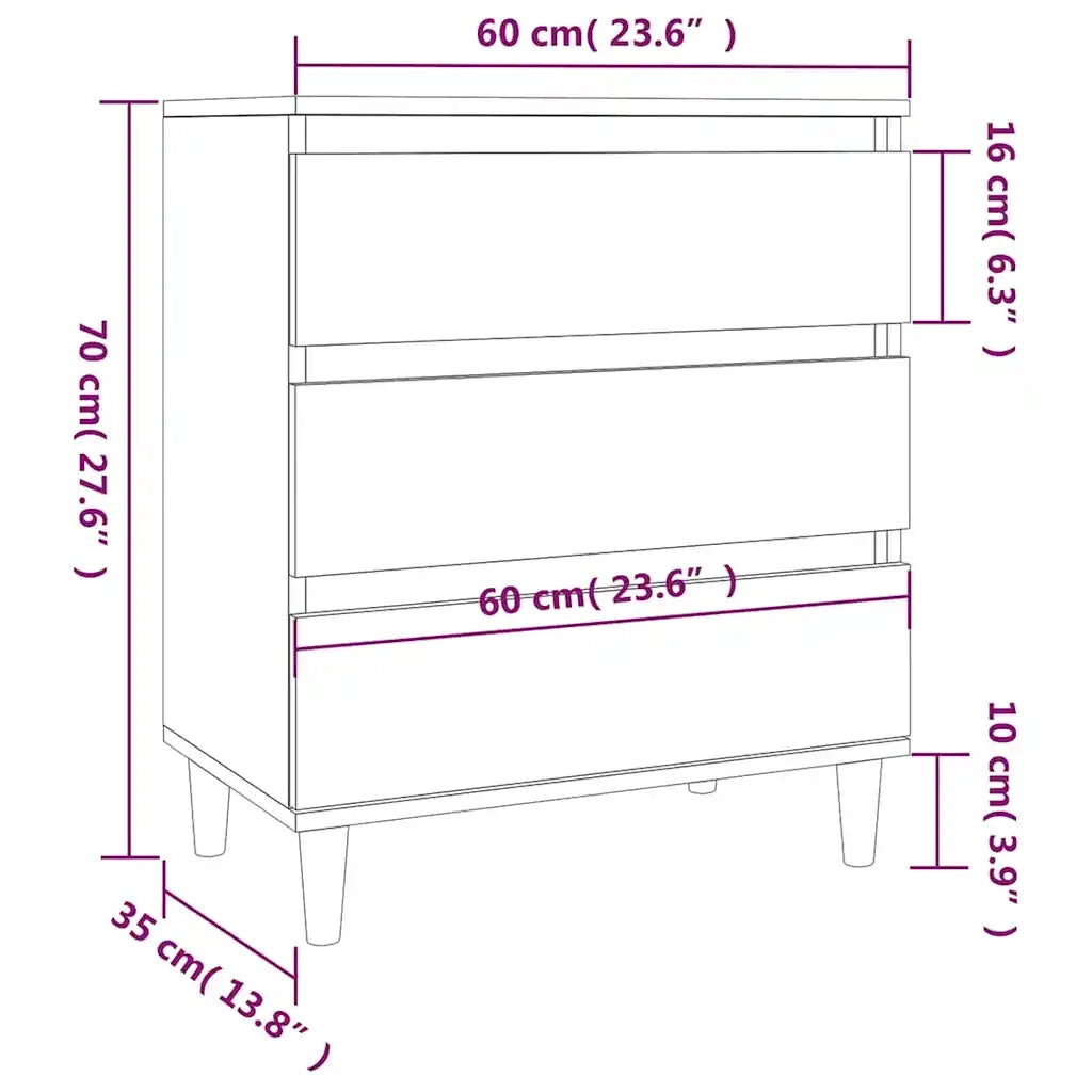 Credenza Rovere Marrone 60x35x70 cm in Legno Multistrato 823047