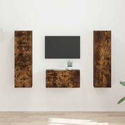 Set mobile TV 5 pz-Credenza per TV Rovere fum¨¦ Legno multistrato 916351