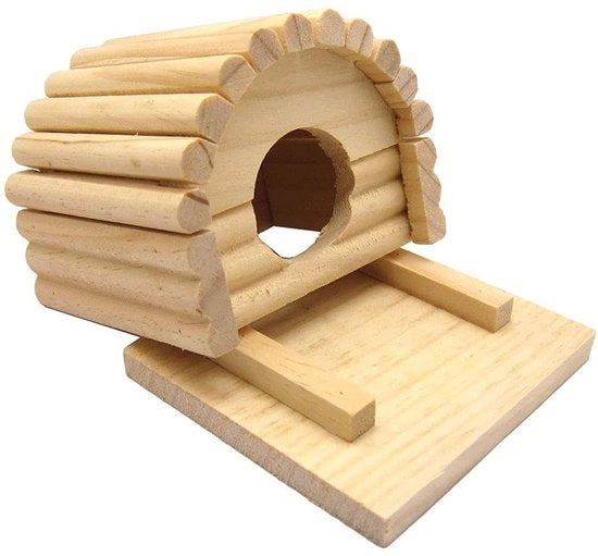 Casa per piccoli roditori in legno - forma arcuata - ideale per piccoli animali da laboratorio - 17,4 x 16 x 9,2 cm - adatto per topi, ratti, gerbilli e dwerghamster.