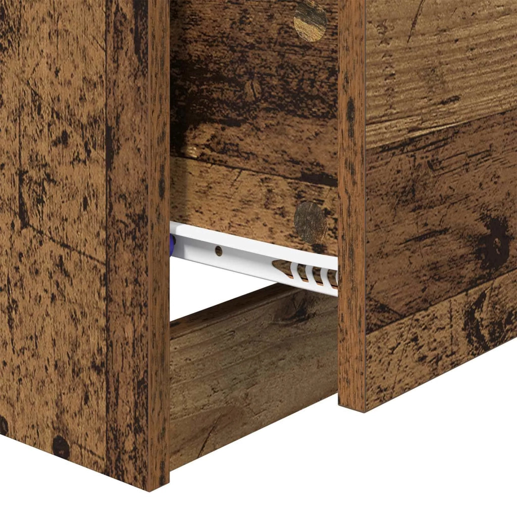 Armadio da Notte con cassetto Legno vecchio 40 x 40 x 63 cm 880914
