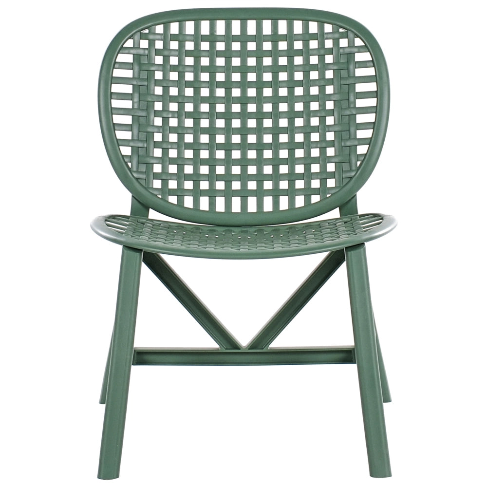 Set bar bistrot da giardino per esterni Tavolo e sedie basse Materiale sintetico verde