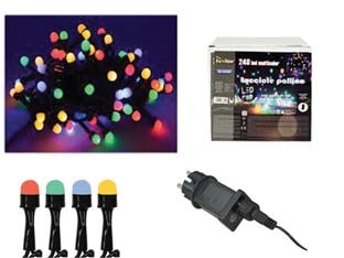 LUCCIOLE A LED MULTICOLOR PER INTERNO/ESTERNO CON GIOCO LUCI- - 100 led - mt.2 + 3 - 1 pezzi