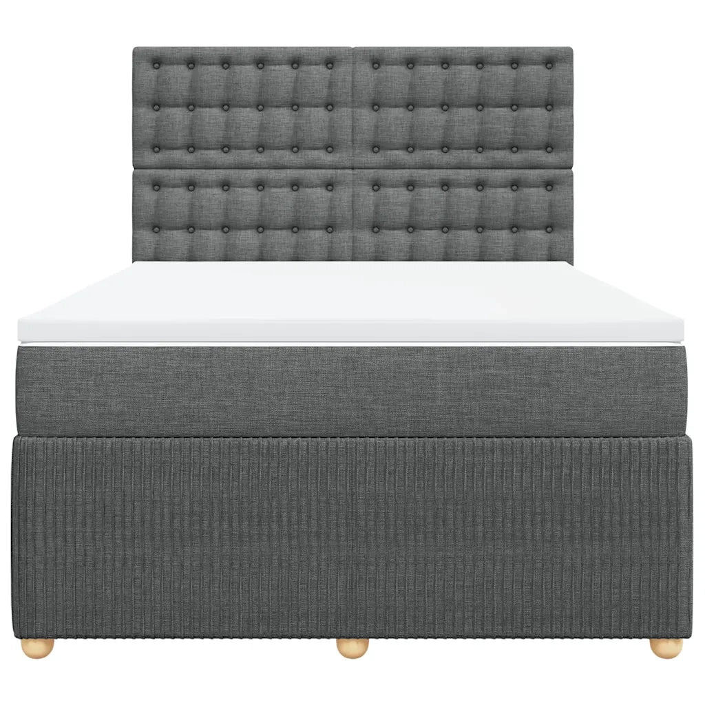 Giroletto a Molle con Materasso Grigio Scuro 140x200cm Tessuto 3294394