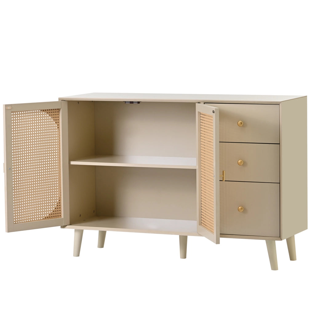 Credenza Porta TV con Ante e Cassetti ¨C Xylo ¨C Bianco Offwhite, 120 cm