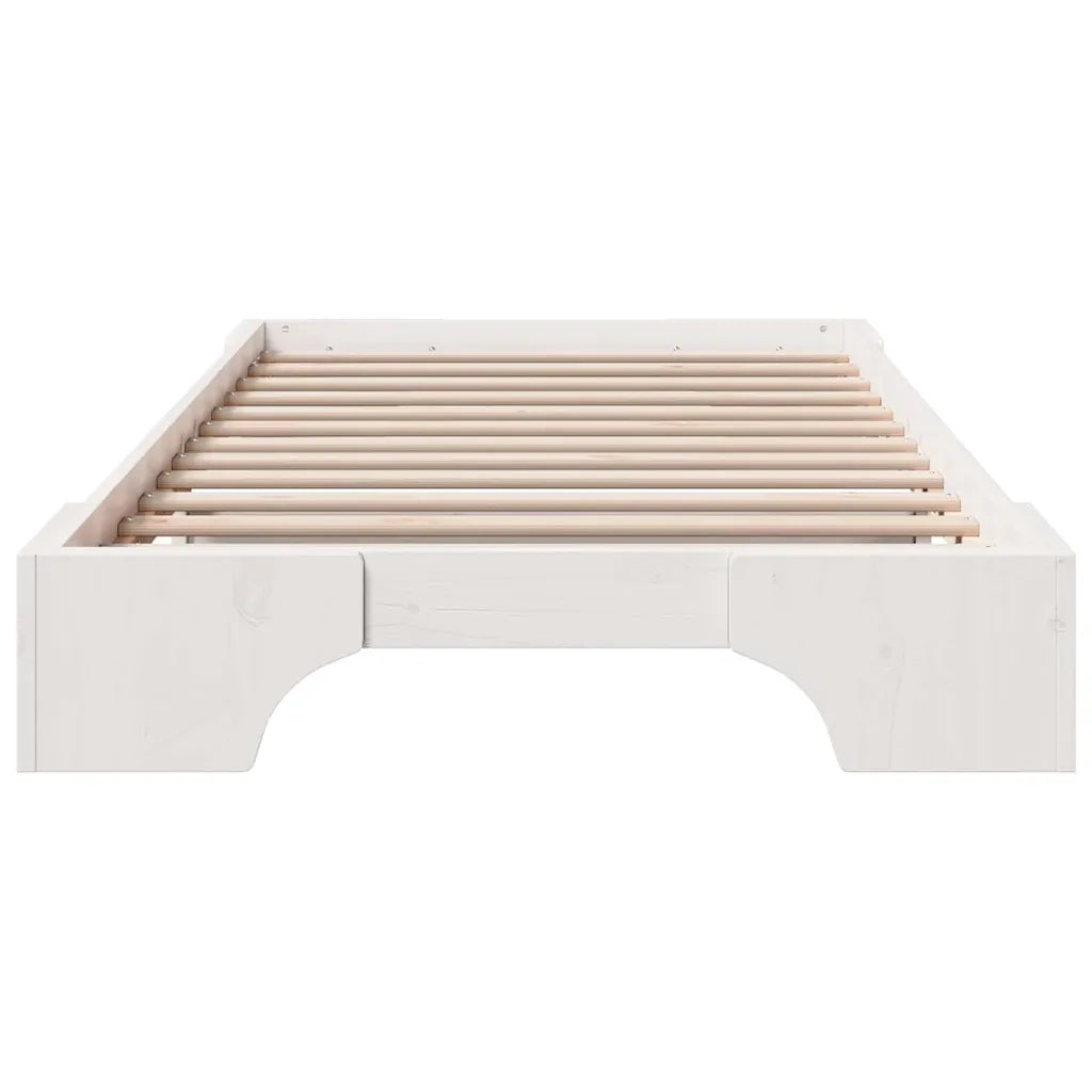 Struttura del letto-Giroletto-Rete del Letto Bianco 90 x 190 cm Pino massello 483490