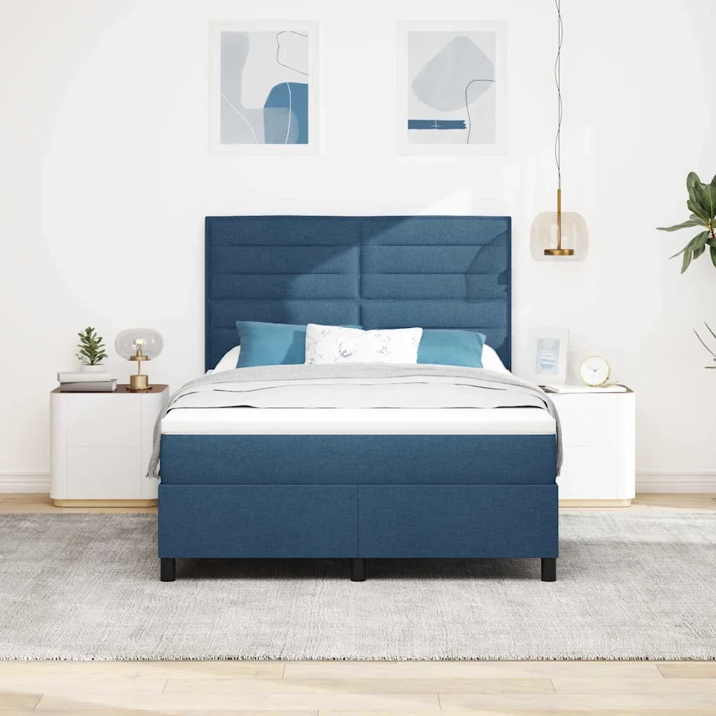 Letto a molle con materasso Blu 140 x 190 cm Tessuto 3339314
