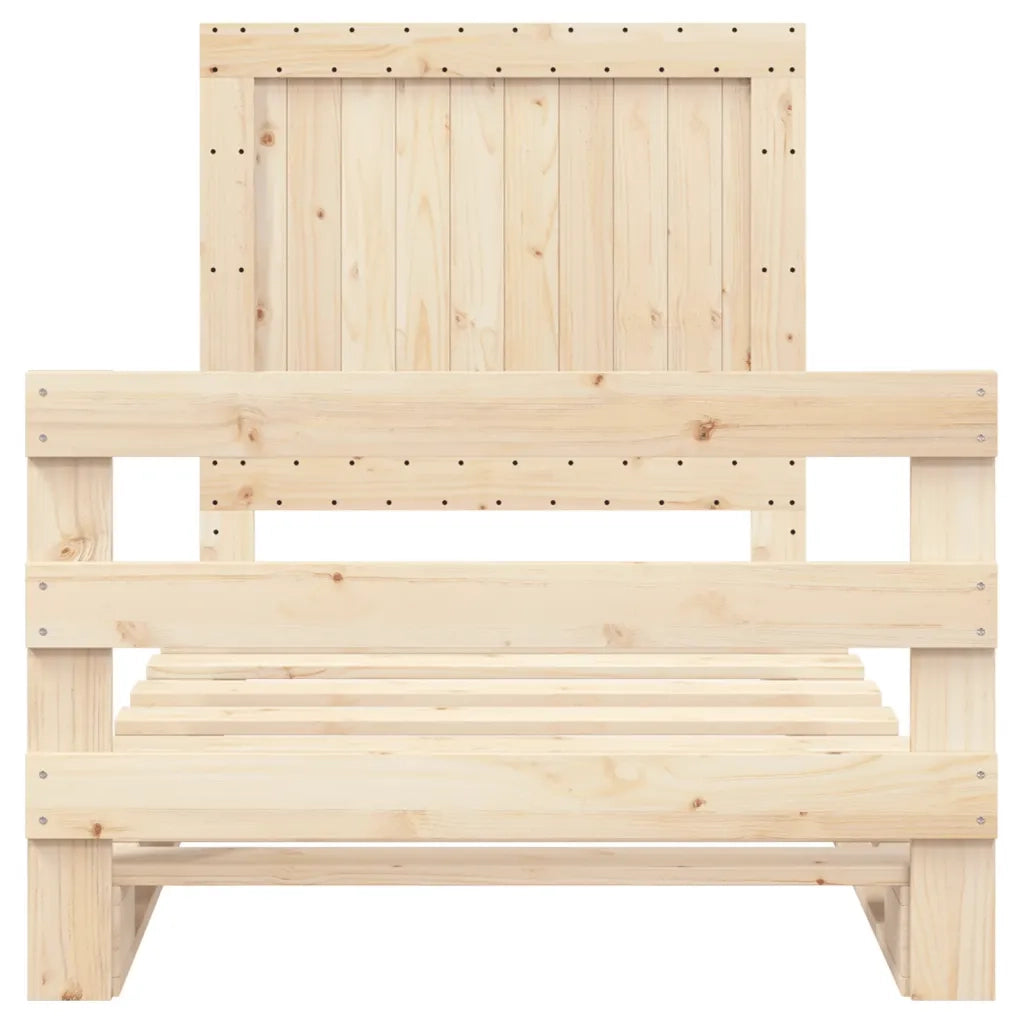 Giroletto con Testiera 100x200 cm Legno Massello di Pino