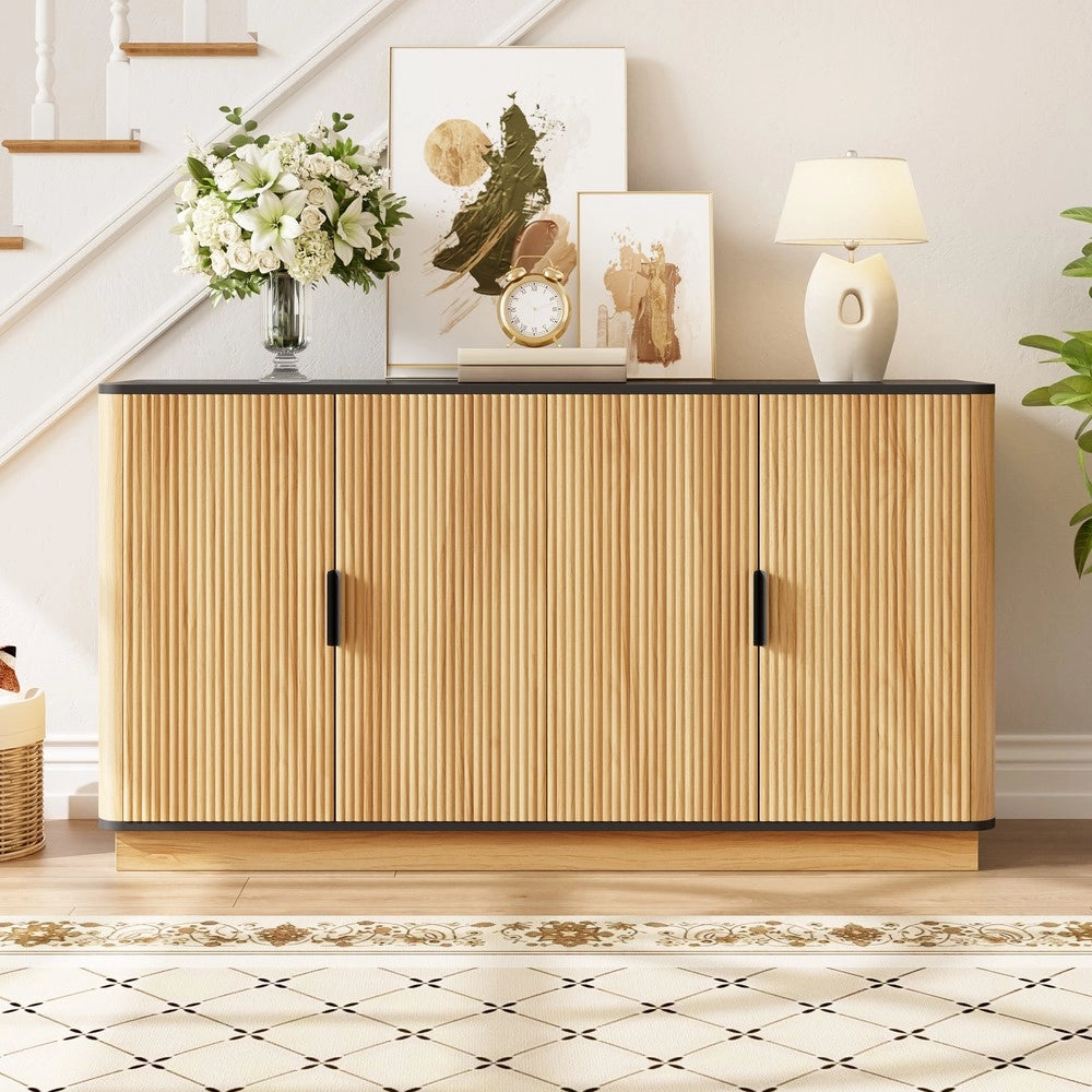 Credenza 4 Ante con Ripiani ¨C MINIMAL ¨C Legno, Multiuso, Stoccaggio