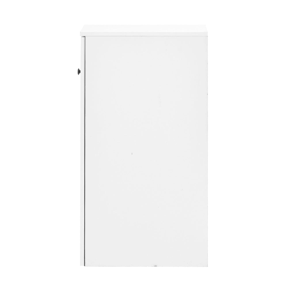 Set mobili bagno moderno 107 cm con lavabo in ceramica, 2 cassetti, mobile sottolavabo e colonna integrata bianco
