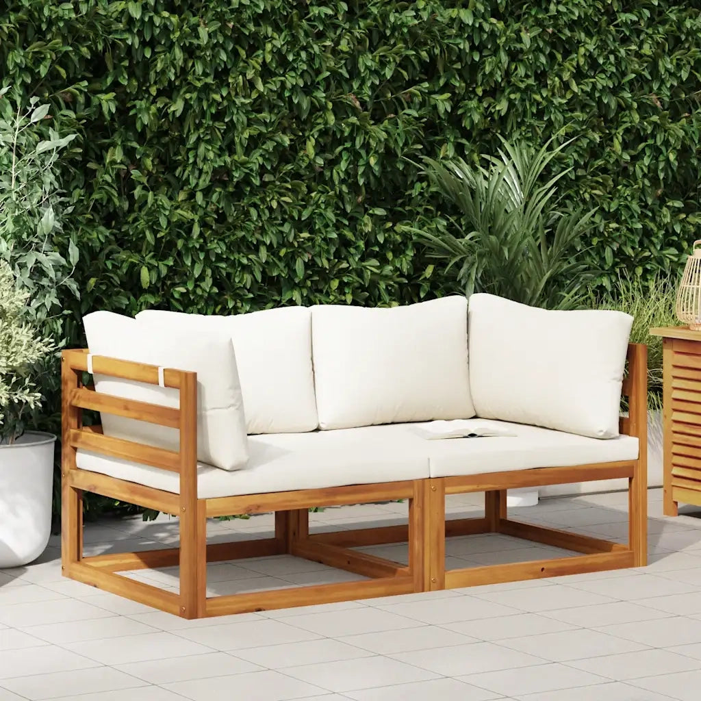 Divani Modulari Angolari 2 pz con Cuscino Bianco Crema 311853
