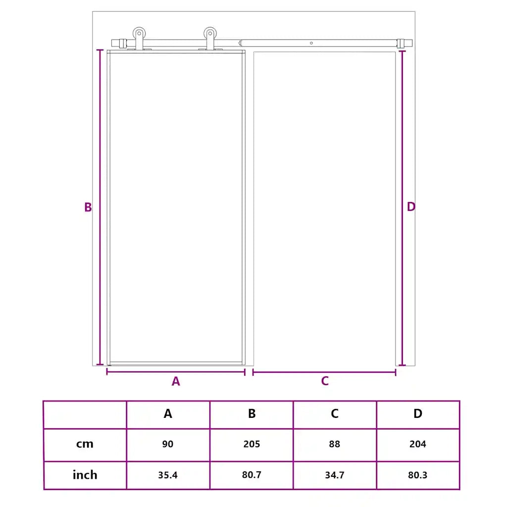 Porta Scorrevole Dorata 90x205 Vetro Trasparente ESG Alluminio 155185