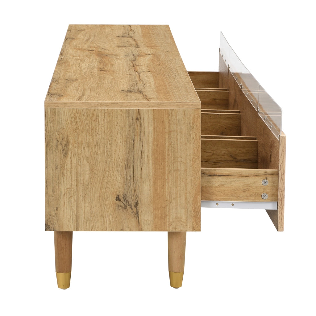 Mobile TV moderno 178 cm con 4 cassetti e passacavi in MDF effetto legno