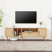 Mobile TV 180 cm in pannello truciolare rovere con 2 ante, cassetto e passacavi