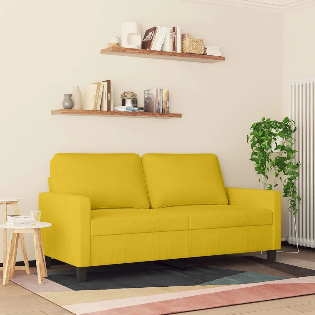 Divano a 2 Posti giallo 140 cm in Velluto 359205