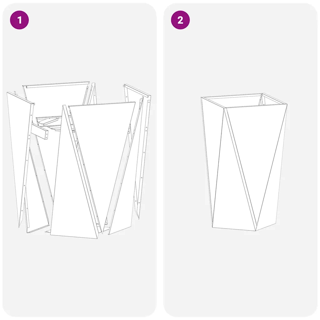 Set di 2 fioriere quadrate moderne da esterno 40 x 40 x 75 cm in acciaio nero. Codice articolo: 02_0053021.