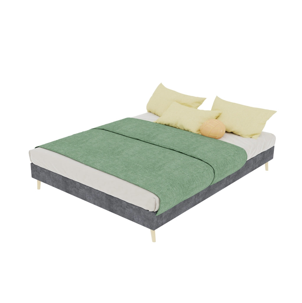 Letto imbottito 140x200 cm grigio