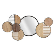 Specchio da parete Woody orizzontale in ferro e legno
