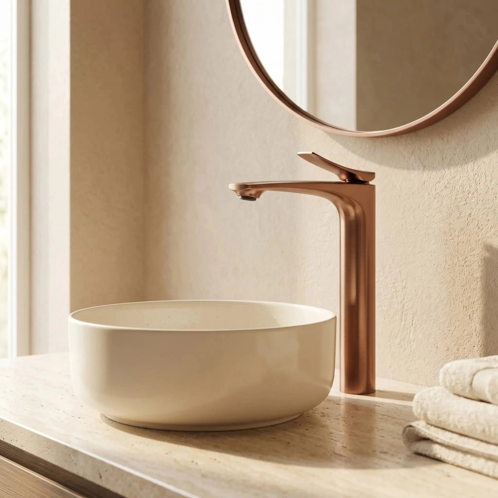Rubinetto Da Lavabo Premium Rea Vision Brush Copper High