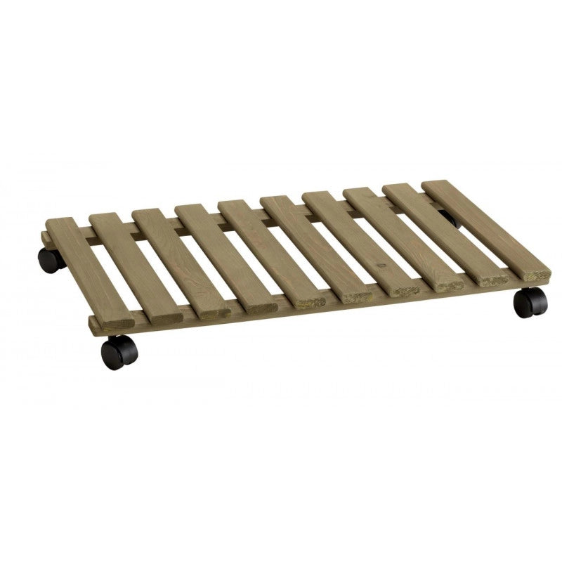 Carrello portatutto legno di conifera 70×40 cm tortora - porta vaso e attrezzi outdoor verniciato resistente