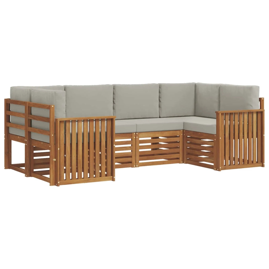 Set divano sezionale con cuscino 6 pcs Grigio Naturale e Chiaro 3375366