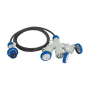 Fanton FME73121 Adattatore multiplo industriale da spina CEE 2P+T 16A 230V a 3 prese CEE 2P+T 16A 230V con cavo 2m 3G2,5 H07RN-F IP67 colore Grigio-Blu