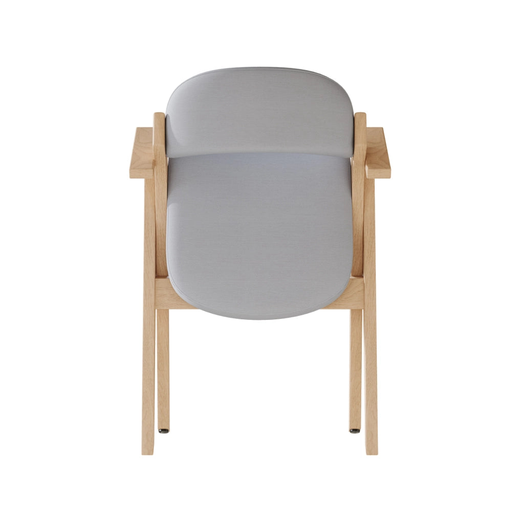 Set di 6 sedie da pranzo pieghevoli con braccioli in legno massello grigio