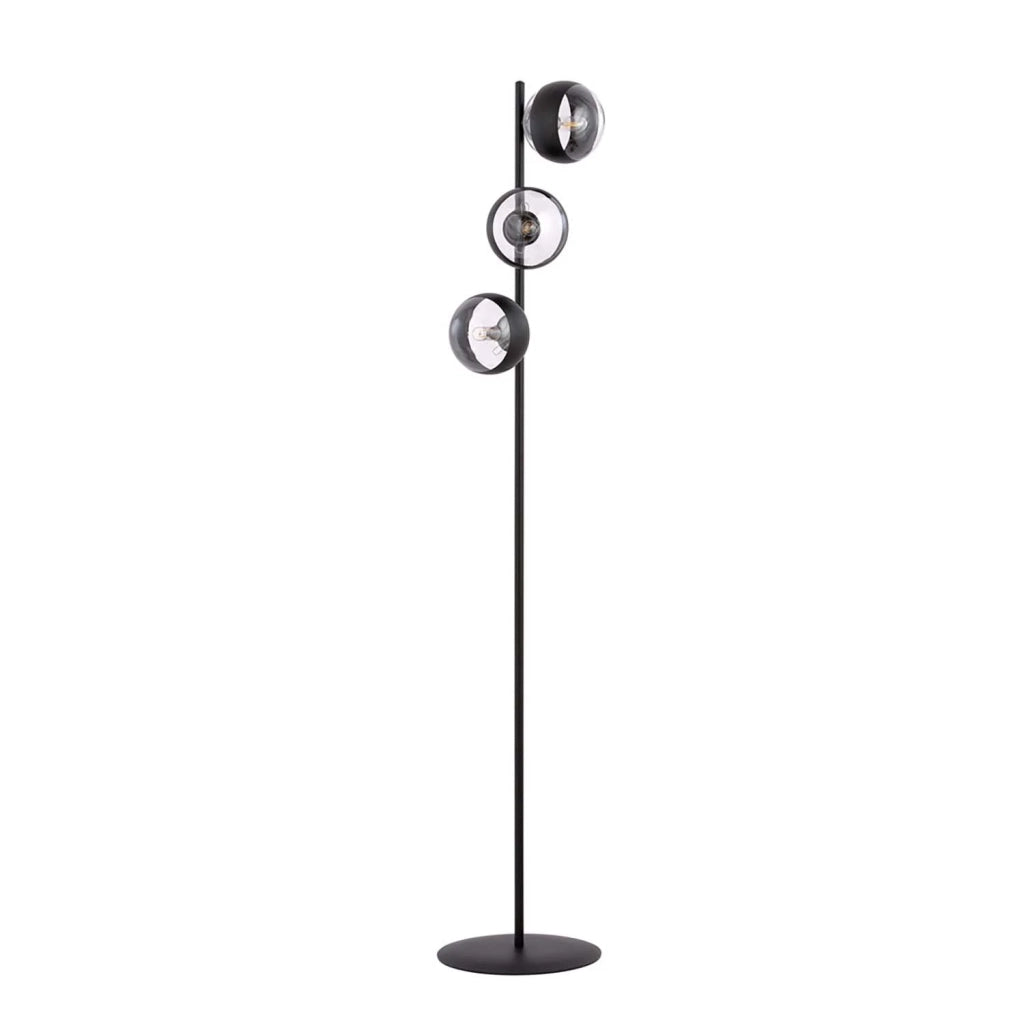 Piantana Minimal Durga Acciaio Nero 3 Luci E14 Ip20