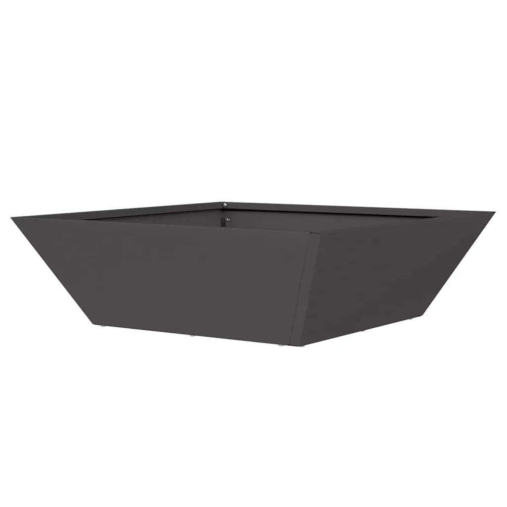 Vaso da giardino-Fioriera Esterno-Contenitore per Piante Nero 50 x 50 x 15 cm Acciaio laminato a freddo