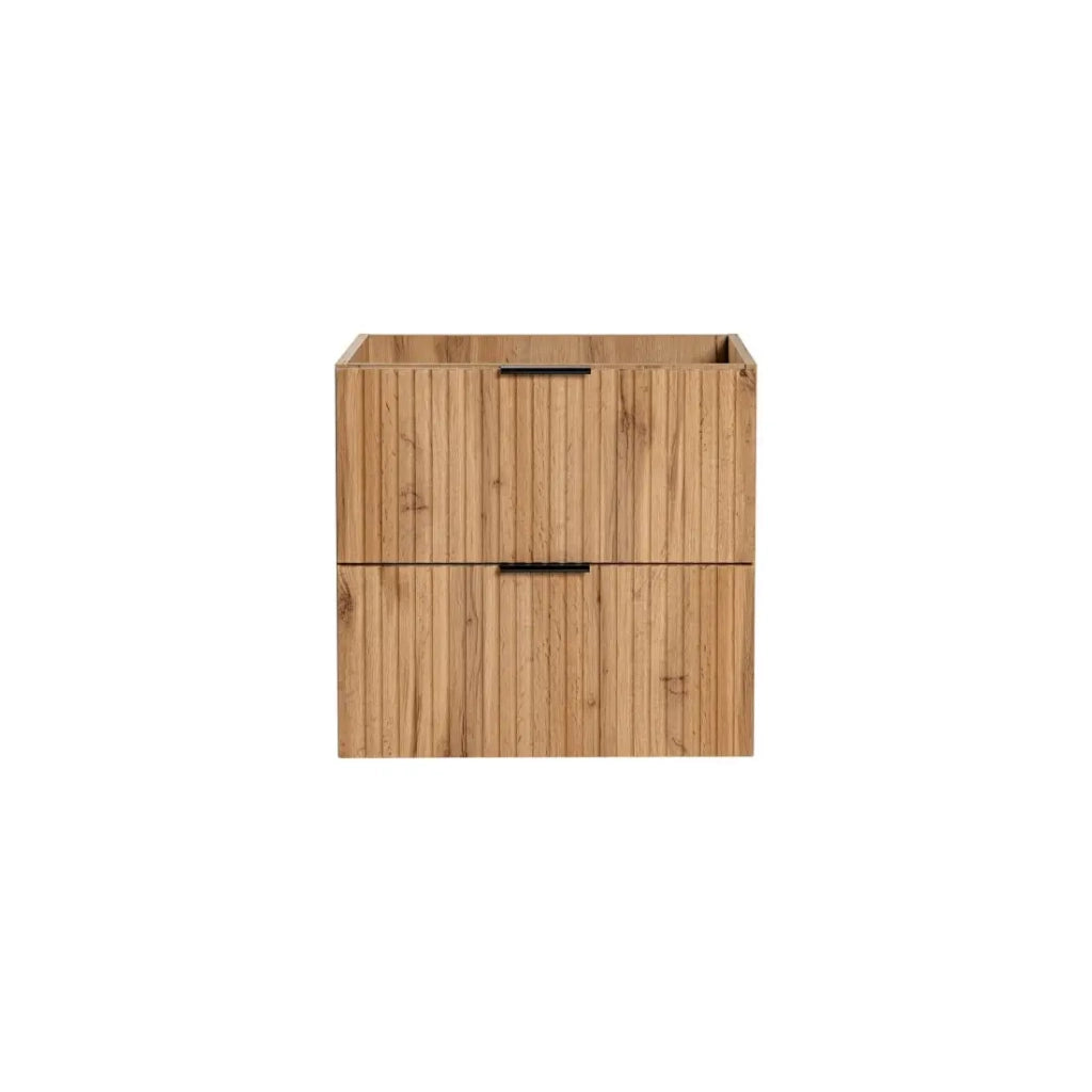 Mobile sottolavabo NOXERA – 60 cm – 2 cassetti – Colore rovere wotan – Mobile sospeso moderno