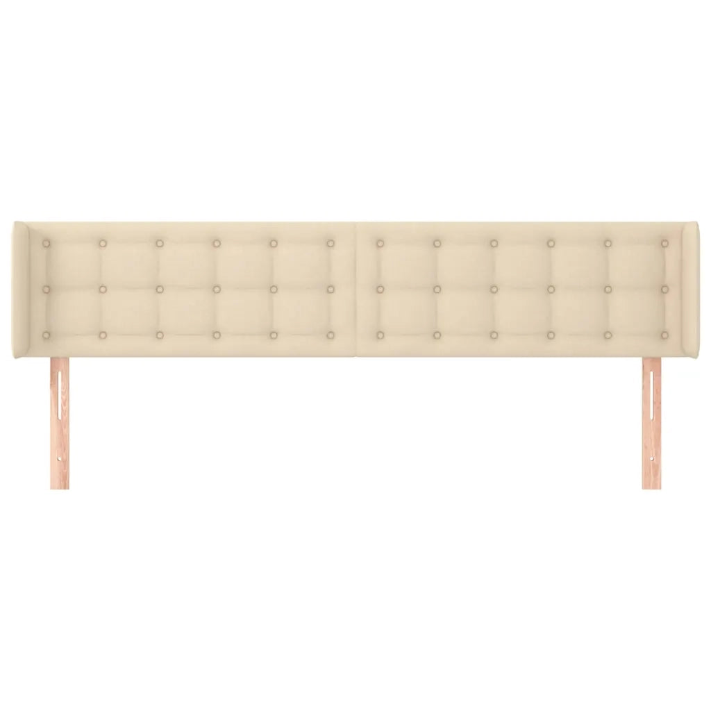 Testiera | Testata ad Orecchio Crema 183x16x78/88 cm in Tessuto
