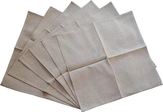 Serviette in tessuto grigio di lino e cotone - set da 6 pezzi