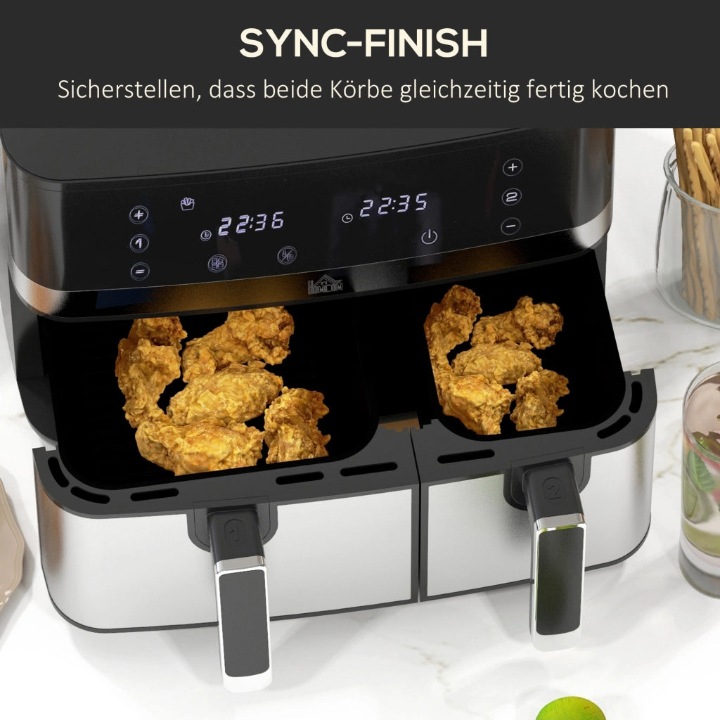 Friggitrice ad aria calda 2700W 8 funzioni ¨C zephmum ¨C 41.8x39.2x31.1 cm nero argento