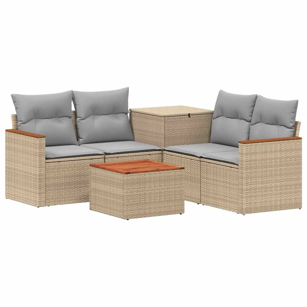 Set di divani 6 pz Beige e Grigio Chiaro 3447629